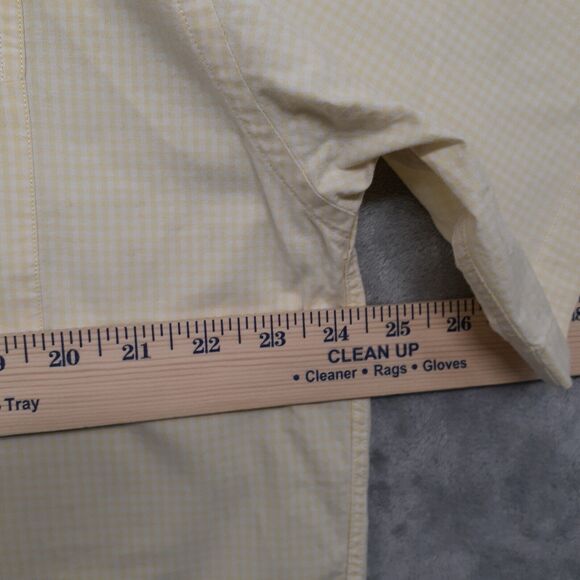 Vintage Tommy Hilfiger Embroidered Crest Short Sleeve Button Up Yellow Men's L - Picture 4 of 7